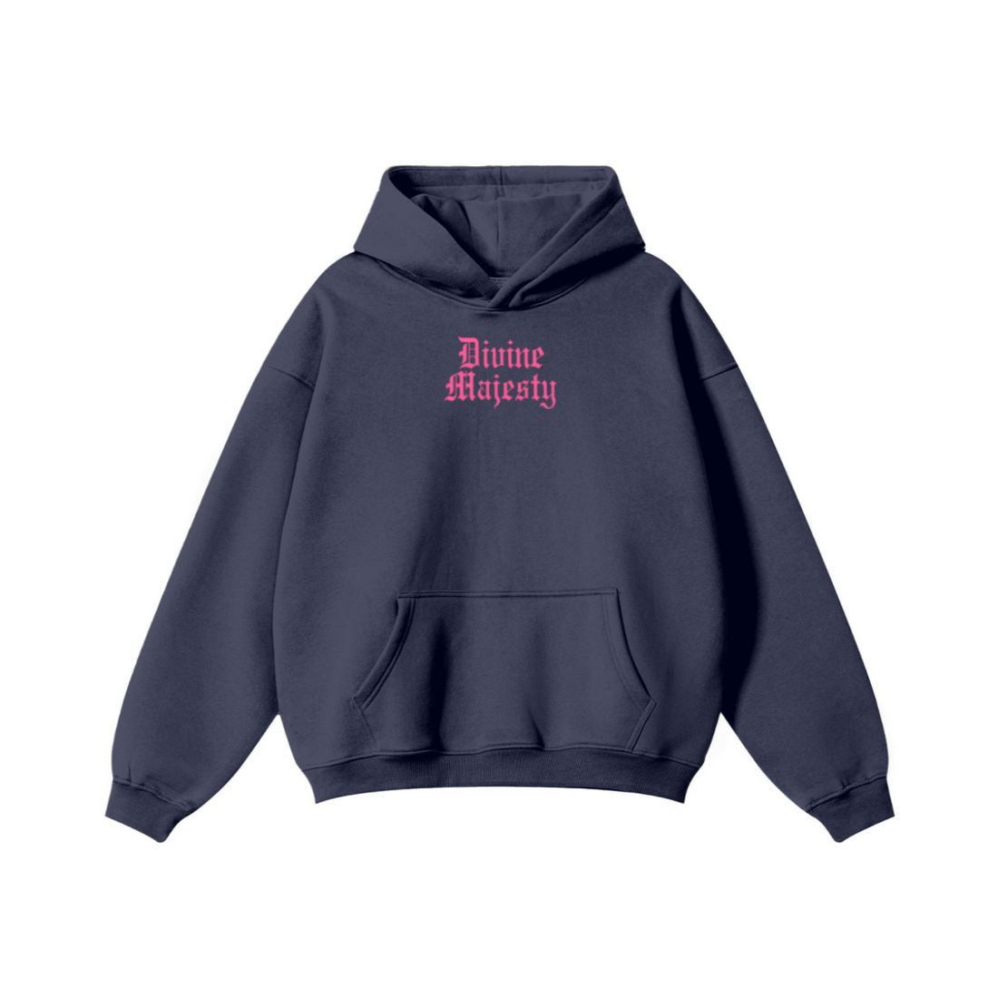345GSM Women's Heavyweight Solid-Color Hoodie Navy Blue