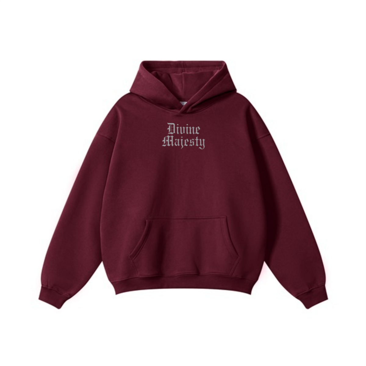 345GSM Women's Heavyweight Solid-Color Hoodie Dark Red