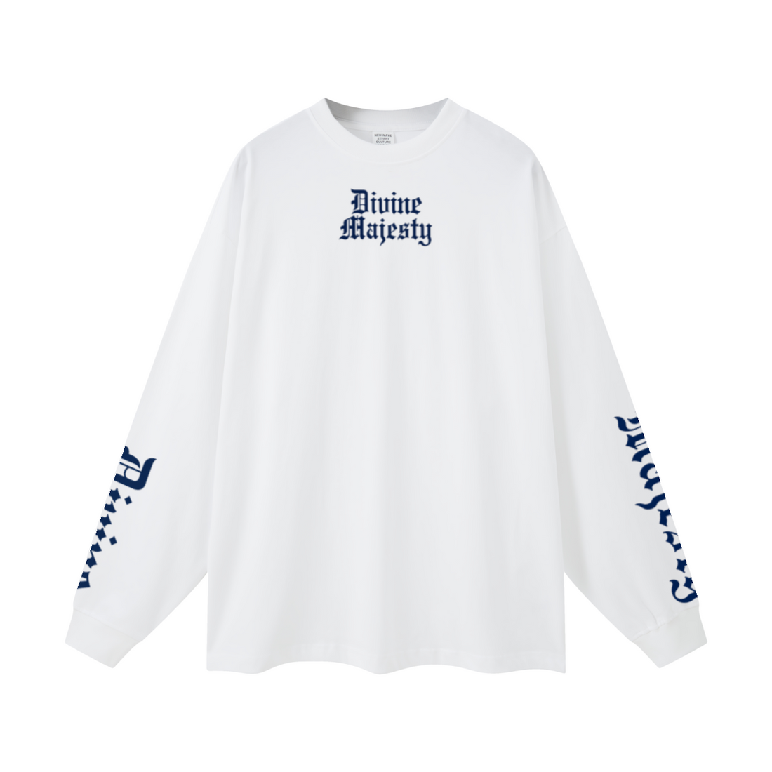 305GSM Unisex Premium Heavyweight Double-Yarn Plain Fabric Earth-Tone Basic Layering Long sleeve White