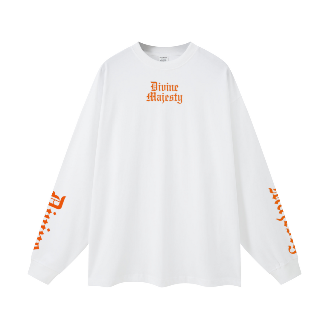 305GSM Unisex Premium Heavyweight Double-Yarn Plain Fabric Earth-Tone Basic Layering Long sleeve White