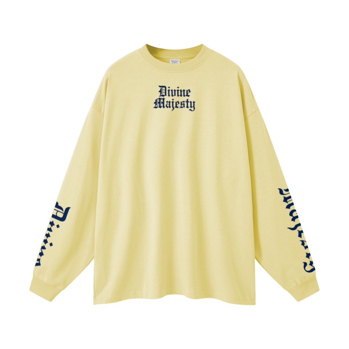 305GSM Unisex Premium Heavyweight Double-Yarn Plain Fabric Earth-Tone Basic Layering Long sleeve Yellow