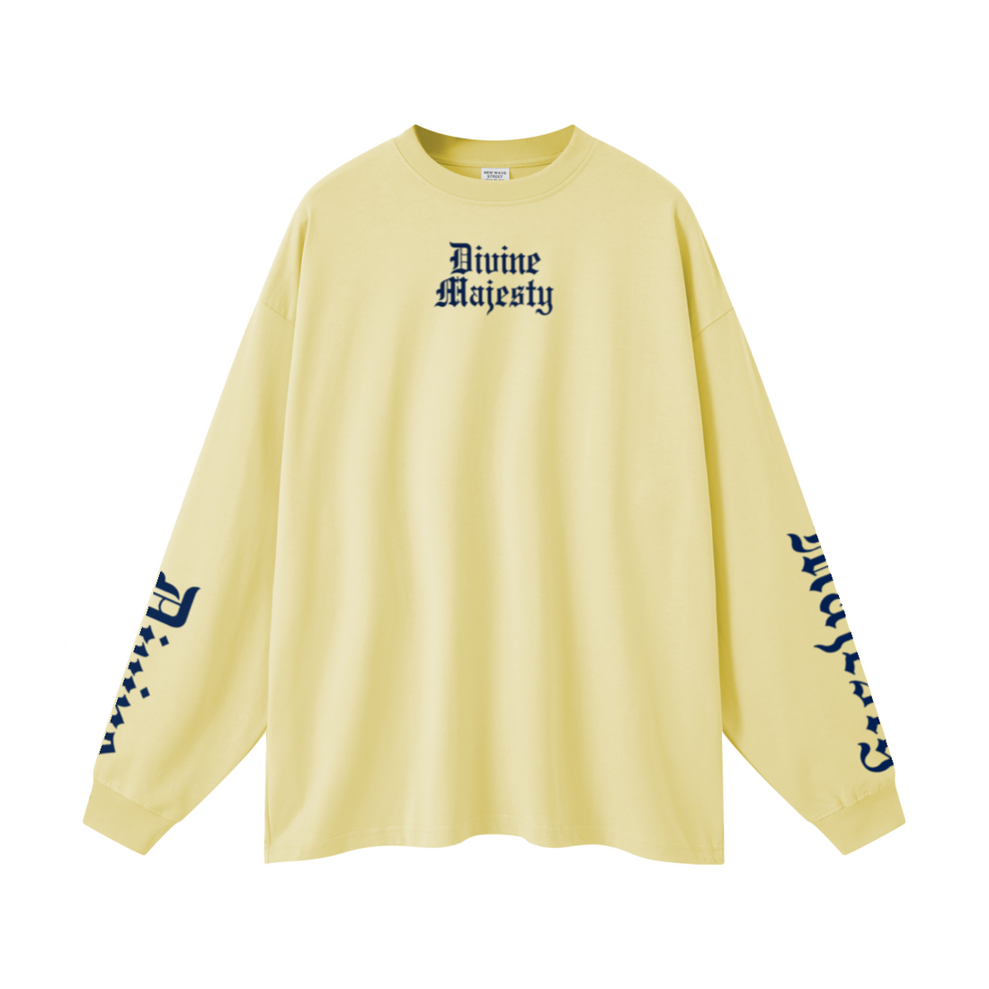 305GSM Unisex Premium Heavyweight Double-Yarn Plain Fabric Earth-Tone Basic Layering Long sleeve Yellow