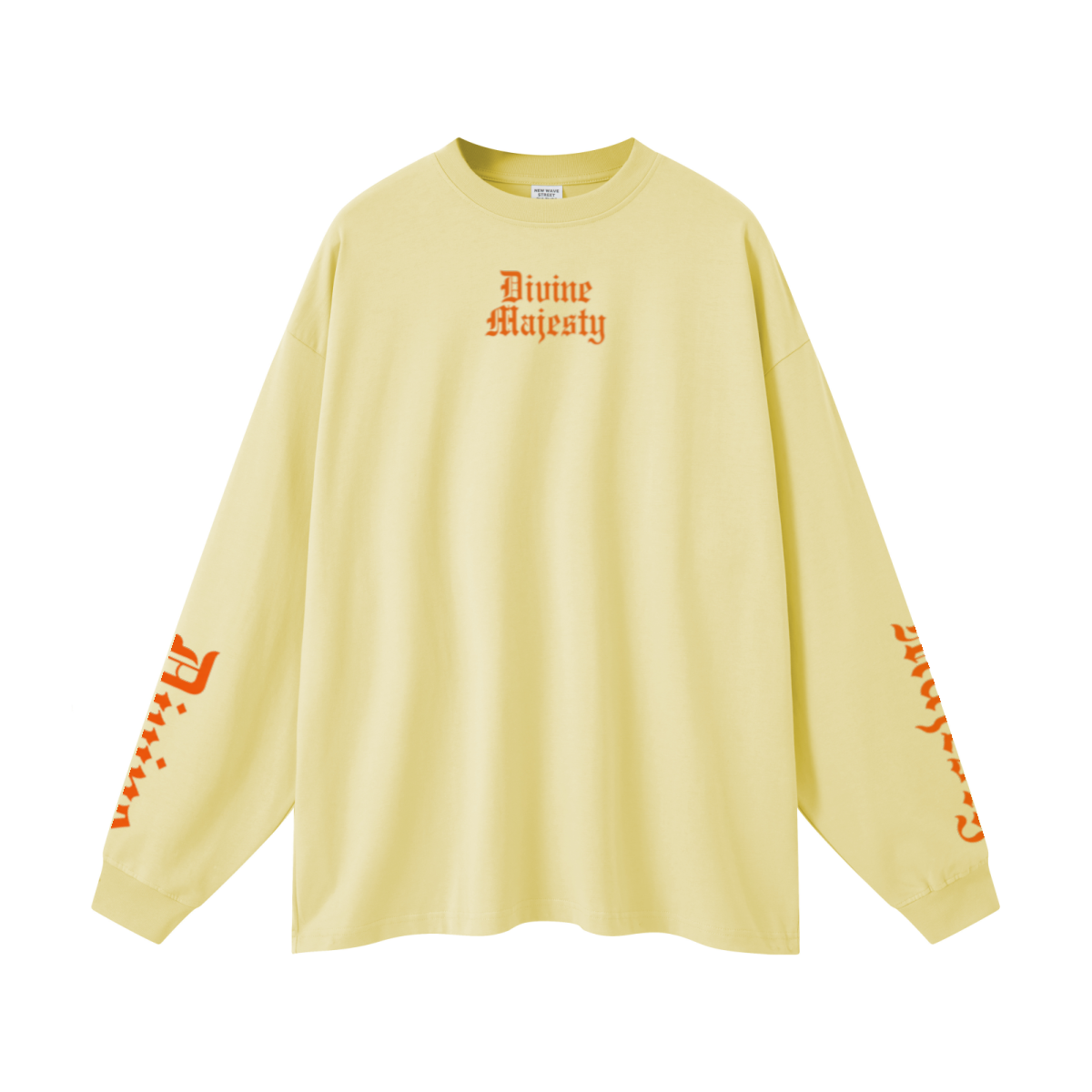 305GSM Unisex Premium Heavyweight Double-Yarn Plain Fabric Earth-Tone Basic Layering Long sleeve Yellow