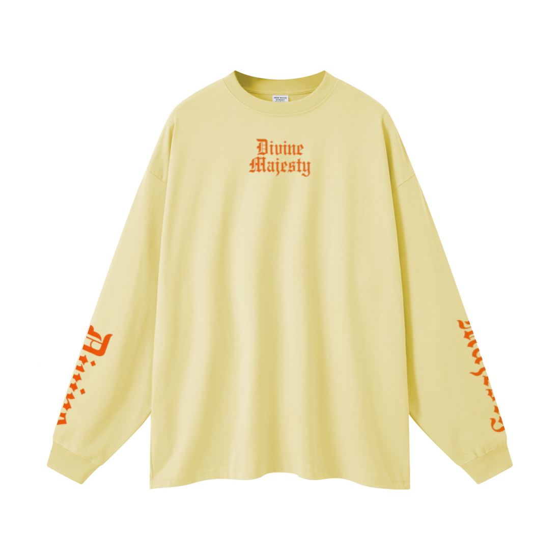 305GSM Unisex Premium Heavyweight Double-Yarn Plain Fabric Earth-Tone Basic Layering Long sleeve Yellow