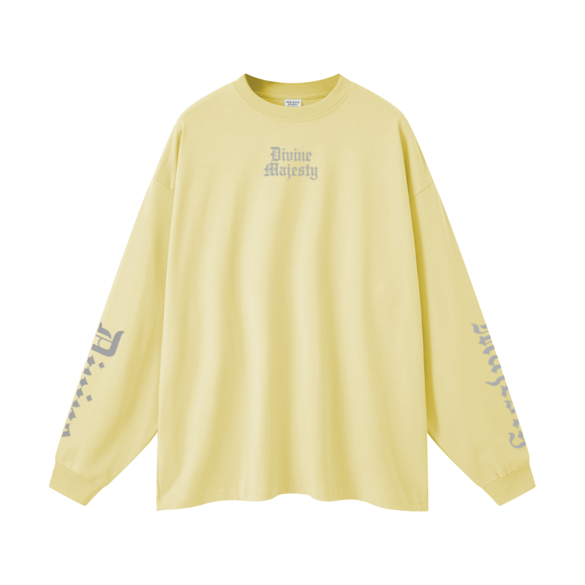 305GSM Unisex Premium Heavyweight Double-Yarn Plain Fabric Earth-Tone Basic Layering Long sleeve Yellow