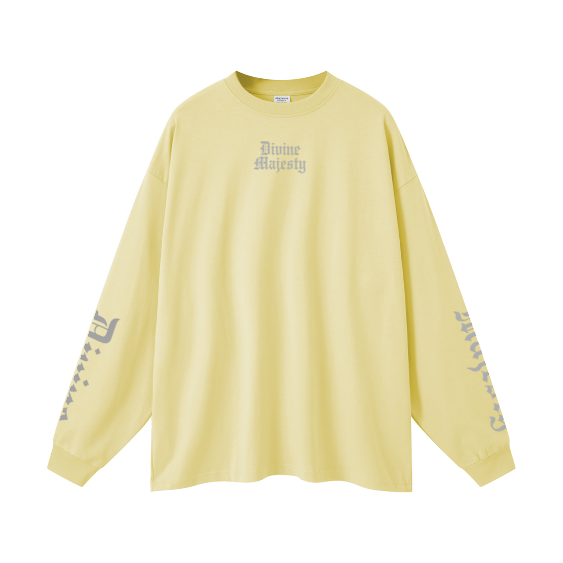 305GSM Unisex Premium Heavyweight Double-Yarn Plain Fabric Earth-Tone Basic Layering Long sleeve Yellow