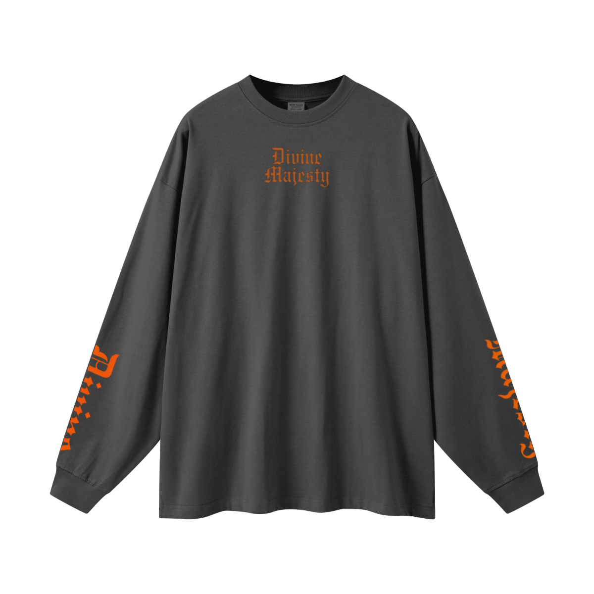 305GSM Unisex Premium Heavyweight Double-Yarn Plain Fabric Earth-Tone Basic Layering Long sleeve Carbon Grey