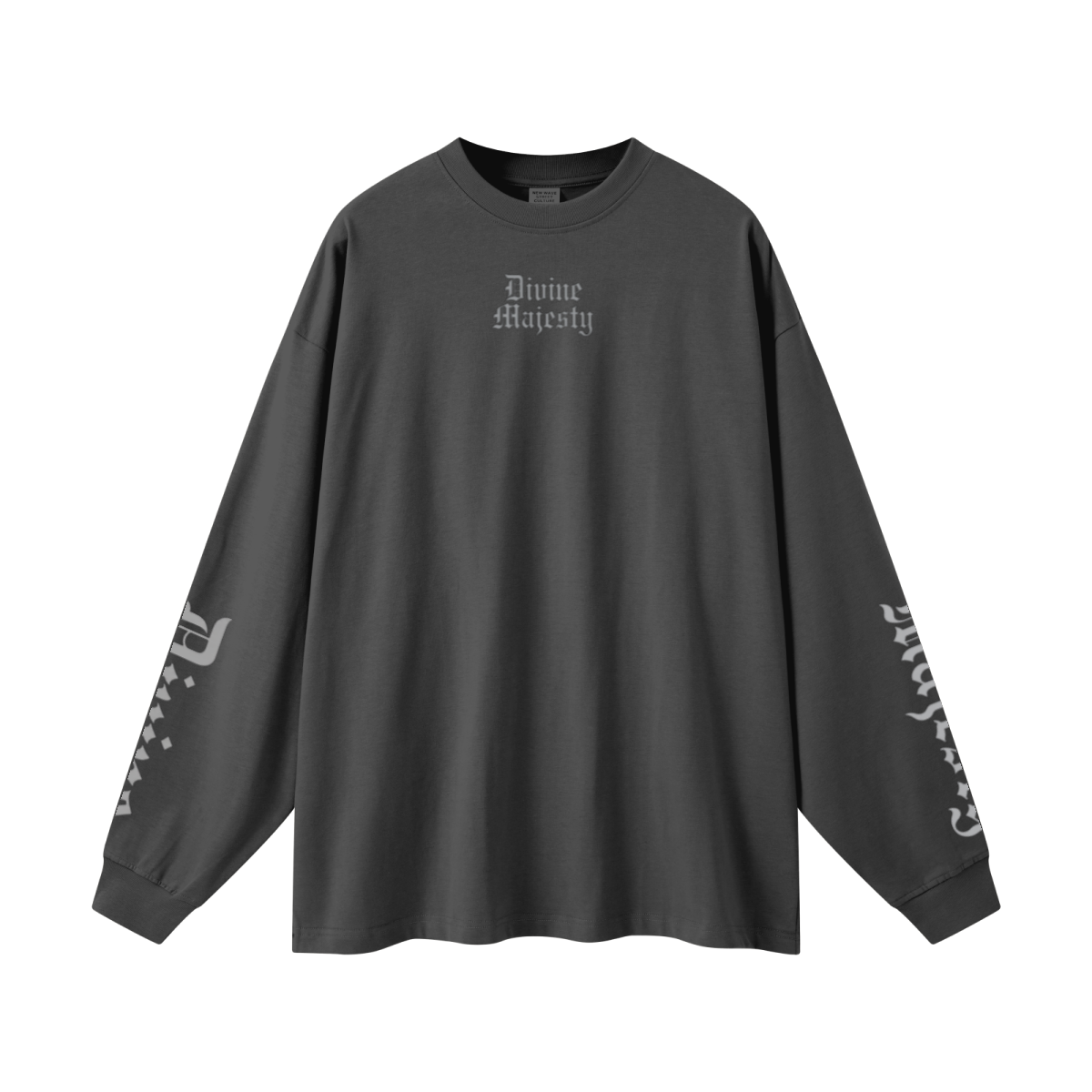 305GSM Unisex Premium Heavyweight Double-Yarn Plain Fabric Earth-Tone Basic Layering Long sleeve Carbon Grey