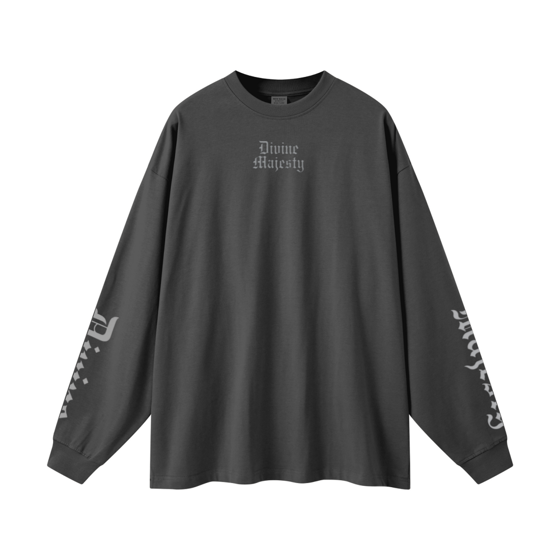 305GSM Unisex Premium Heavyweight Double-Yarn Plain Fabric Earth-Tone Basic Layering Long sleeve Carbon Grey