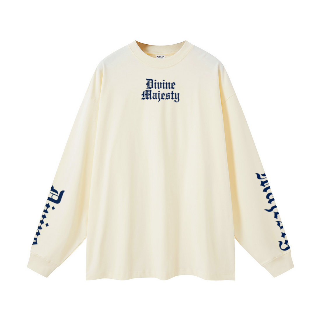305GSM Unisex Premium Heavyweight Double-Yarn Plain Fabric Earth-Tone Basic Layering Long sleeve Milk Tea White