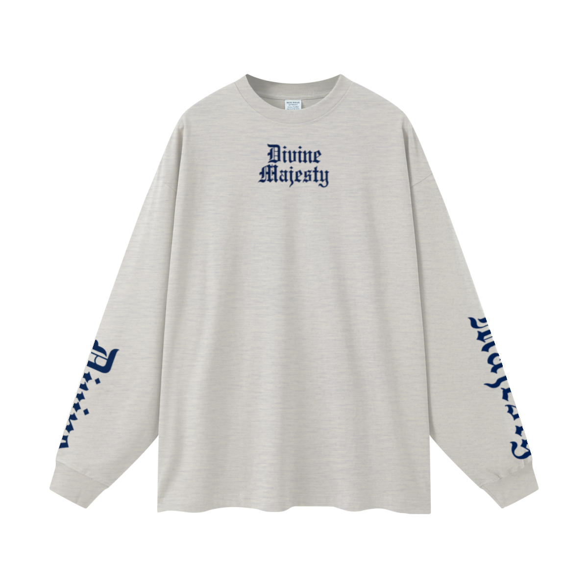 305GSM Unisex Premium Heavyweight Double-Yarn Plain Fabric Earth-Tone Basic Layering Long sleeve Oatmeal Grey