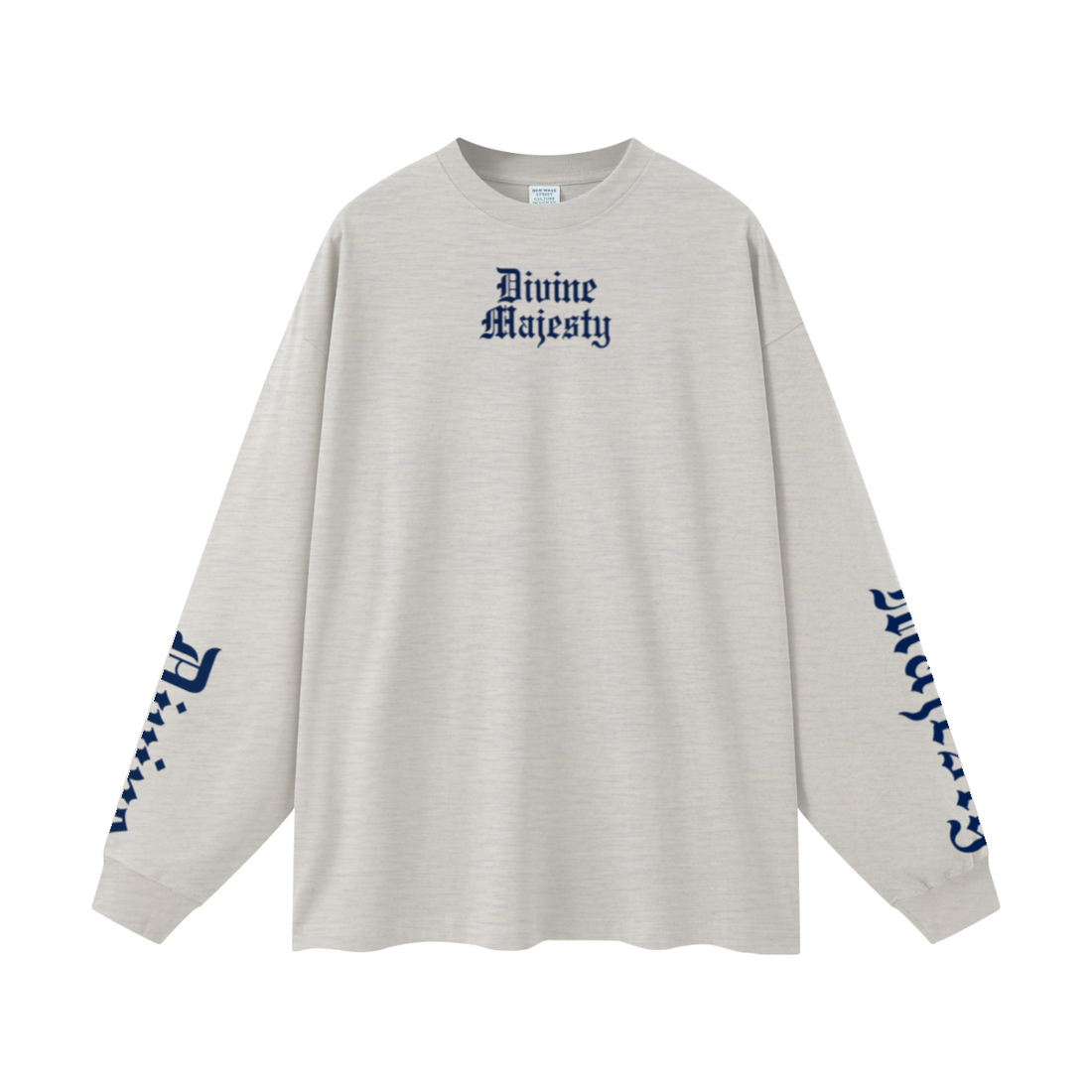 305GSM Unisex Premium Heavyweight Double-Yarn Plain Fabric Earth-Tone Basic Layering Long sleeve Oatmeal Grey