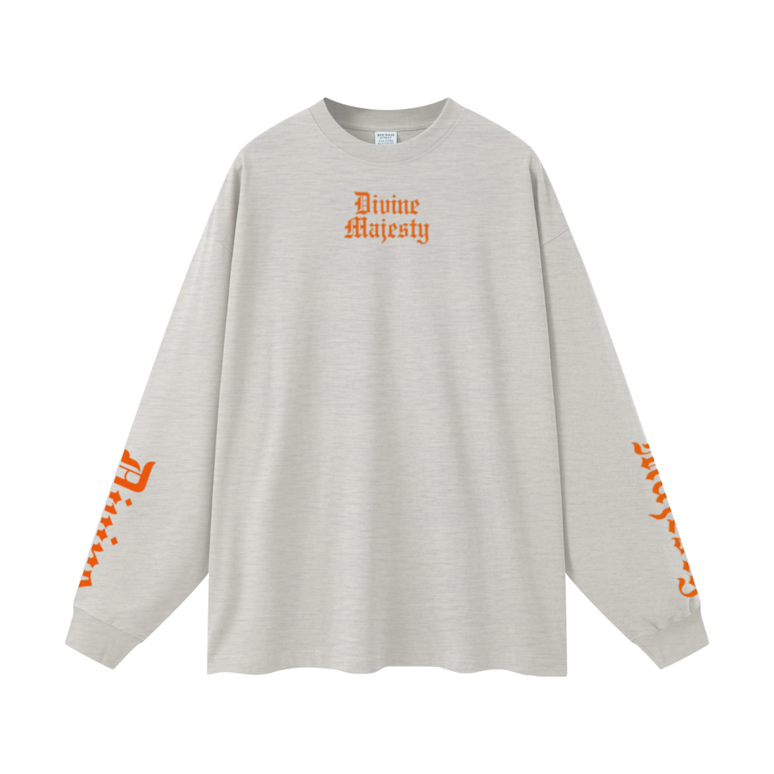 305GSM Unisex Premium Heavyweight Double-Yarn Plain Fabric Earth-Tone Basic Layering Long sleeve Oatmeal Grey