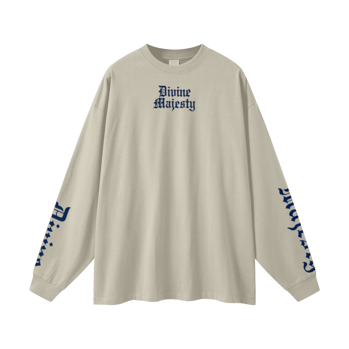 305GSM Unisex Premium Heavyweight Double-Yarn Plain Fabric Earth-Tone Basic Layering Long sleeve Sand