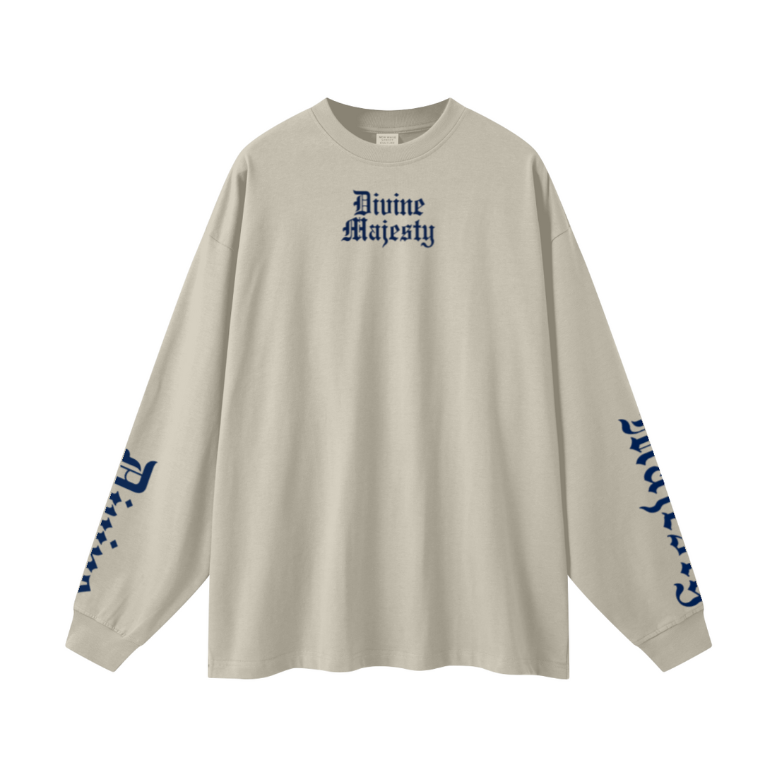 305GSM Unisex Premium Heavyweight Double-Yarn Plain Fabric Earth-Tone Basic Layering Long sleeve Sand