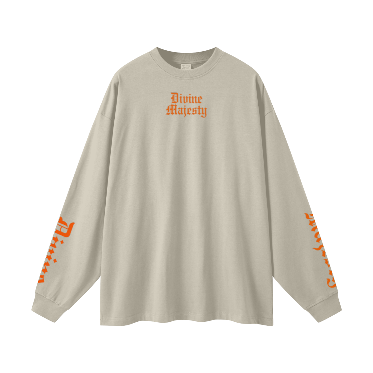 305GSM Unisex Premium Heavyweight Double-Yarn Plain Fabric Earth-Tone Basic Layering Long sleeve Sand