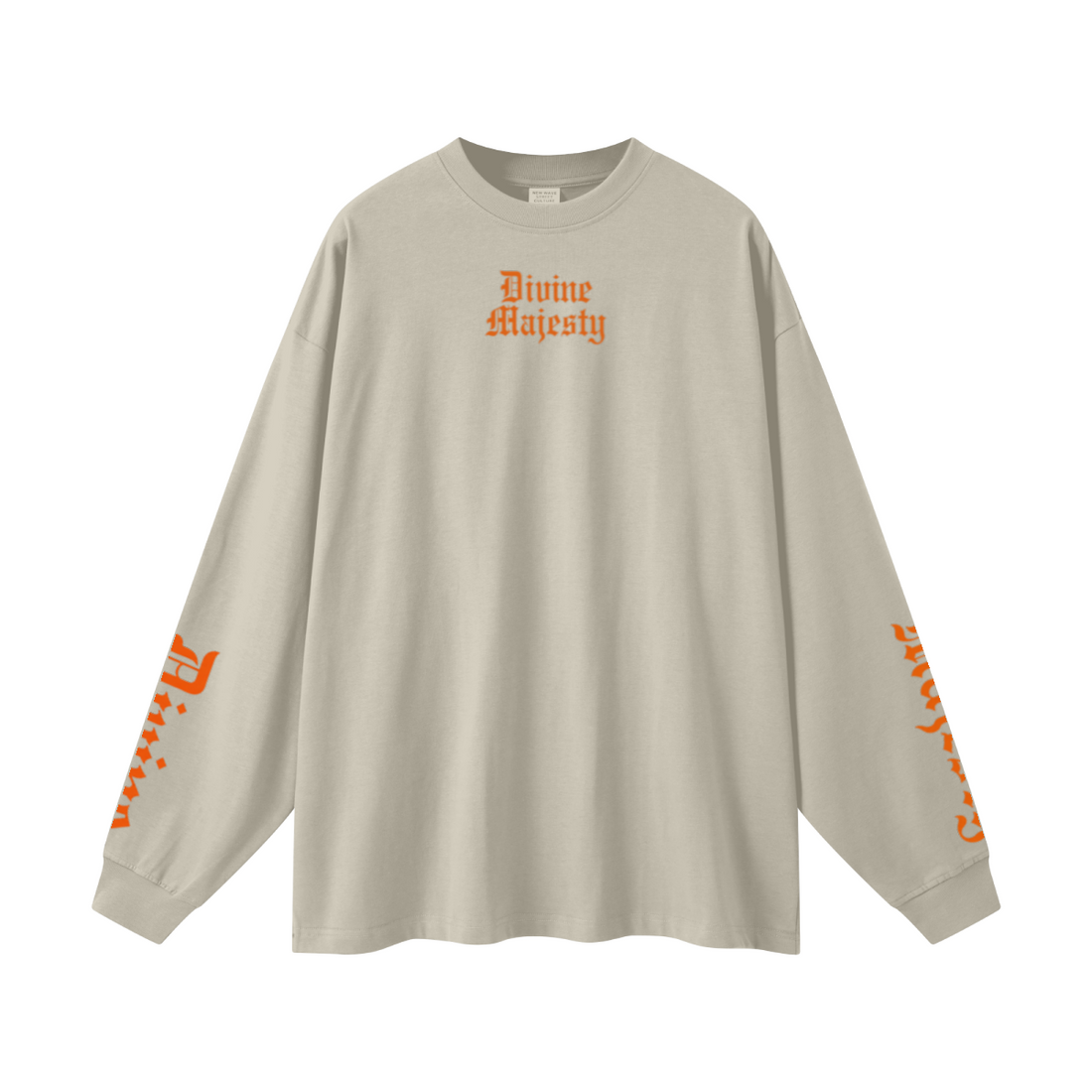 305GSM Unisex Premium Heavyweight Double-Yarn Plain Fabric Earth-Tone Basic Layering Long sleeve Sand