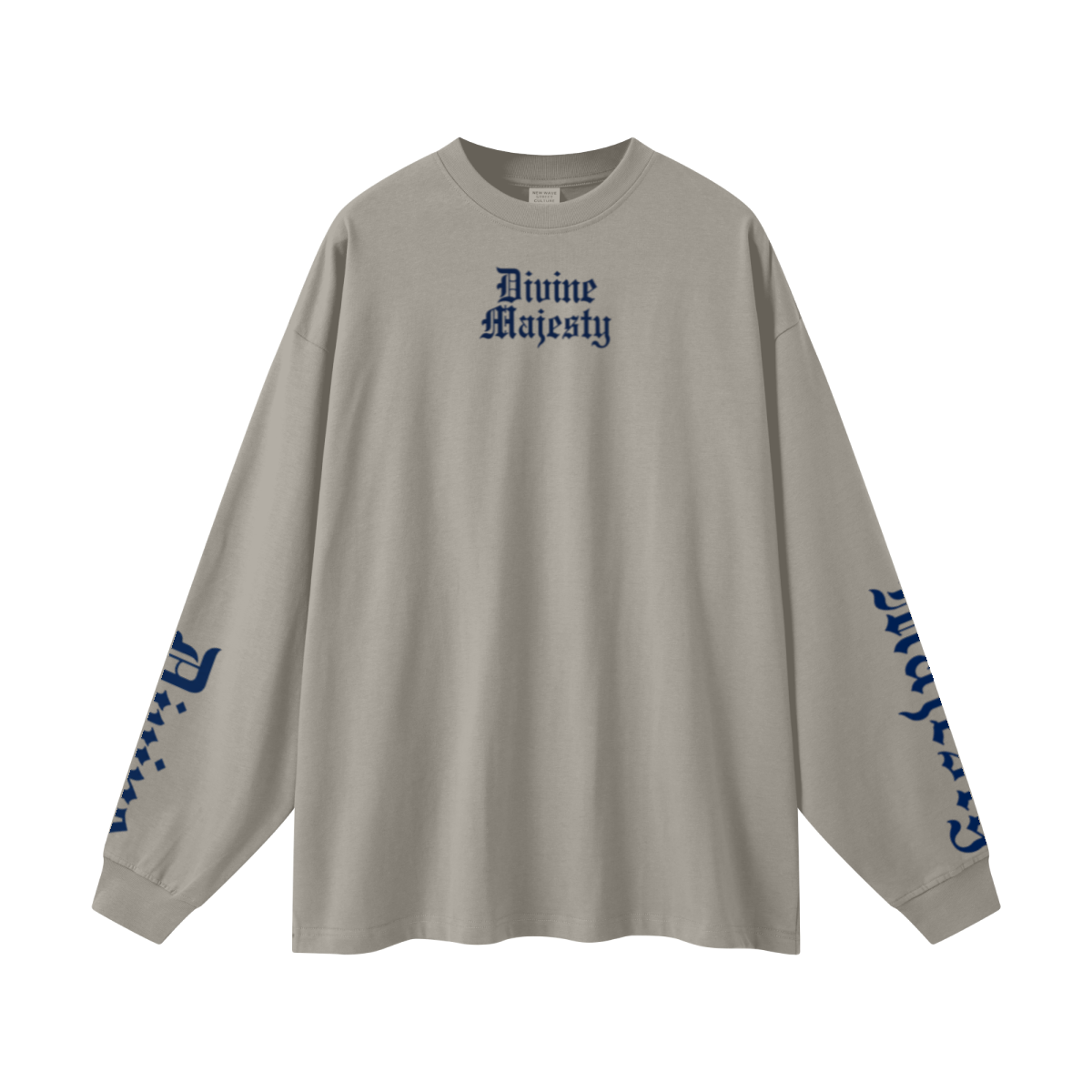 305GSM Unisex Premium Heavyweight Double-Yarn Plain Fabric Earth-Tone Basic Layering Long sleeve Grey Camel