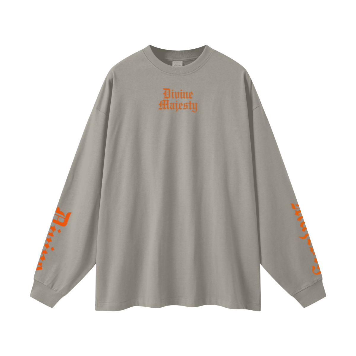 305GSM Unisex Premium Heavyweight Double-Yarn Plain Fabric Earth-Tone Basic Layering Long sleeve Grey Camel