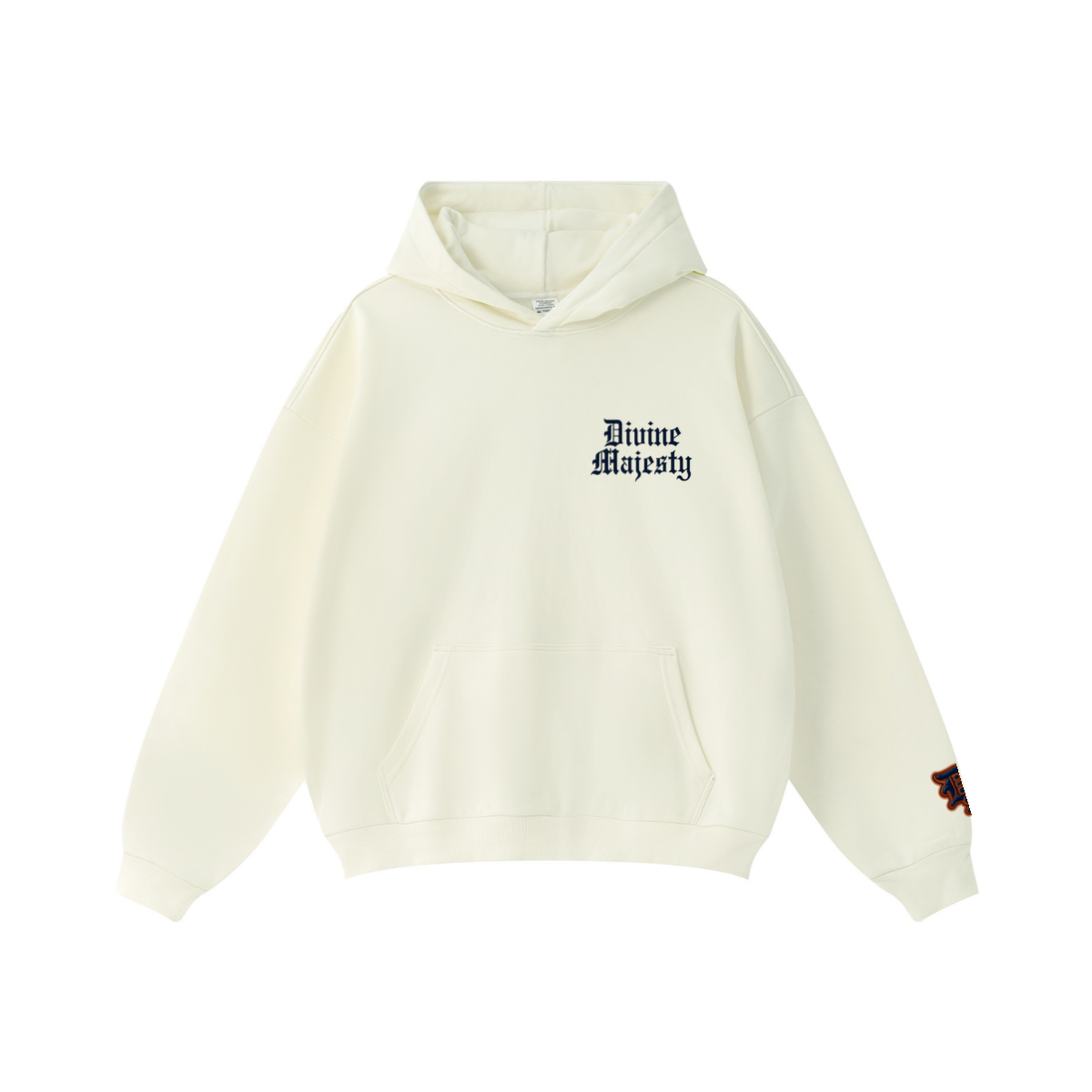 360GSM Unisex Fall&Winter Solid-Color Loopback Hoodie Cream White