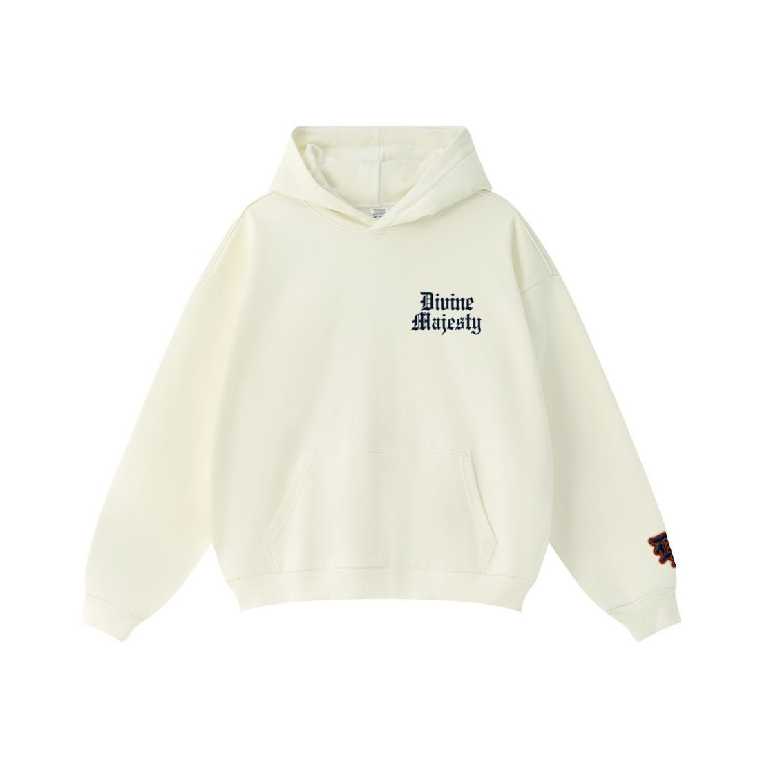 360GSM Unisex Fall&Winter Solid-Color Loopback Hoodie Cream White