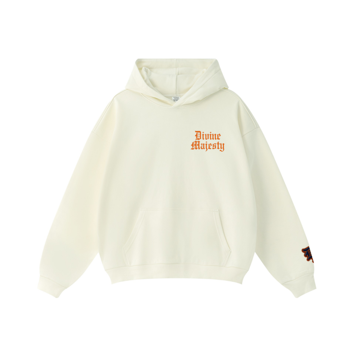 360GSM Unisex Fall&Winter Solid-Color Loopback Hoodie Cream White