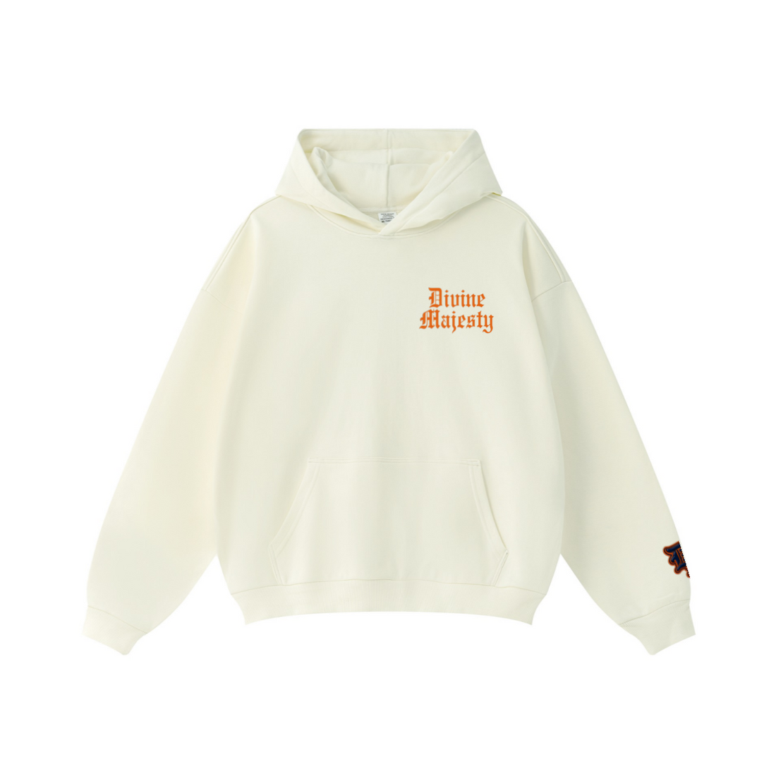 360GSM Unisex Fall&Winter Solid-Color Loopback Hoodie Cream White