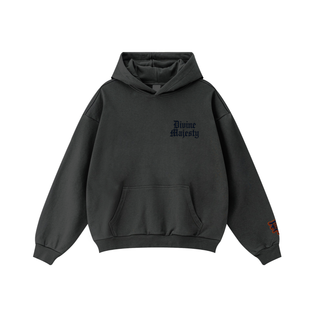360GSM Unisex Fall&Winter Solid-Color Loopback Hoodie Charcoal