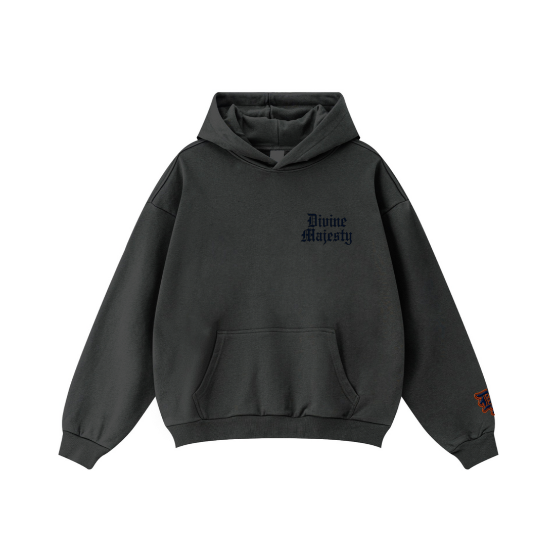 360GSM Unisex Fall&Winter Solid-Color Loopback Hoodie Charcoal