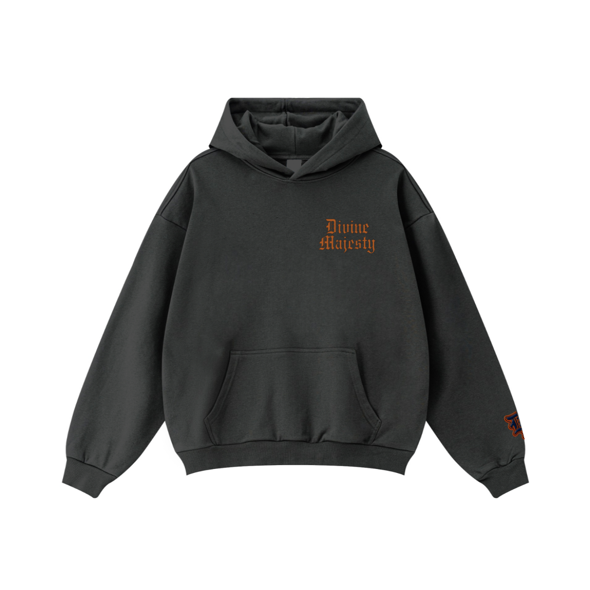 360GSM Unisex Fall&Winter Solid-Color Loopback Hoodie Charcoal