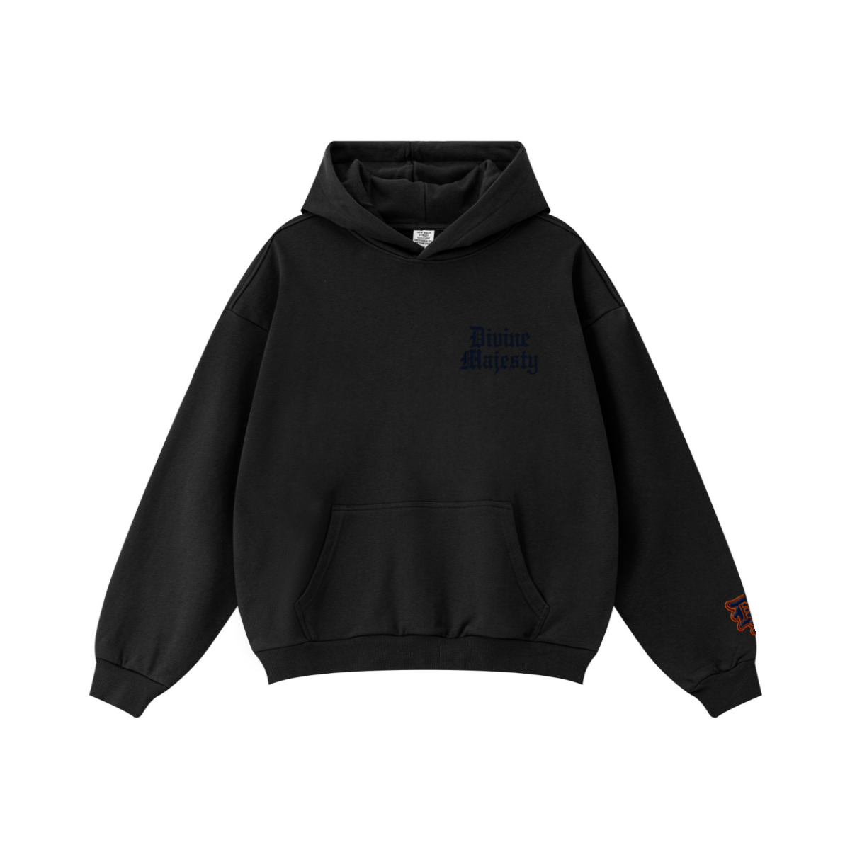 360GSM Unisex Fall&Winter Solid-Color Loopback Hoodie Black