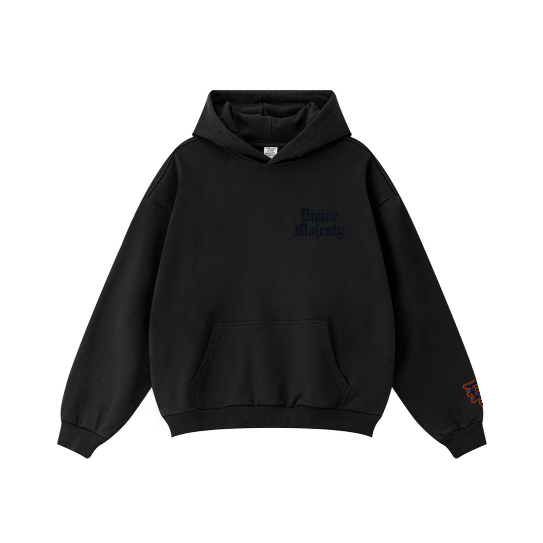 360GSM Unisex Fall&Winter Solid-Color Loopback Hoodie Black