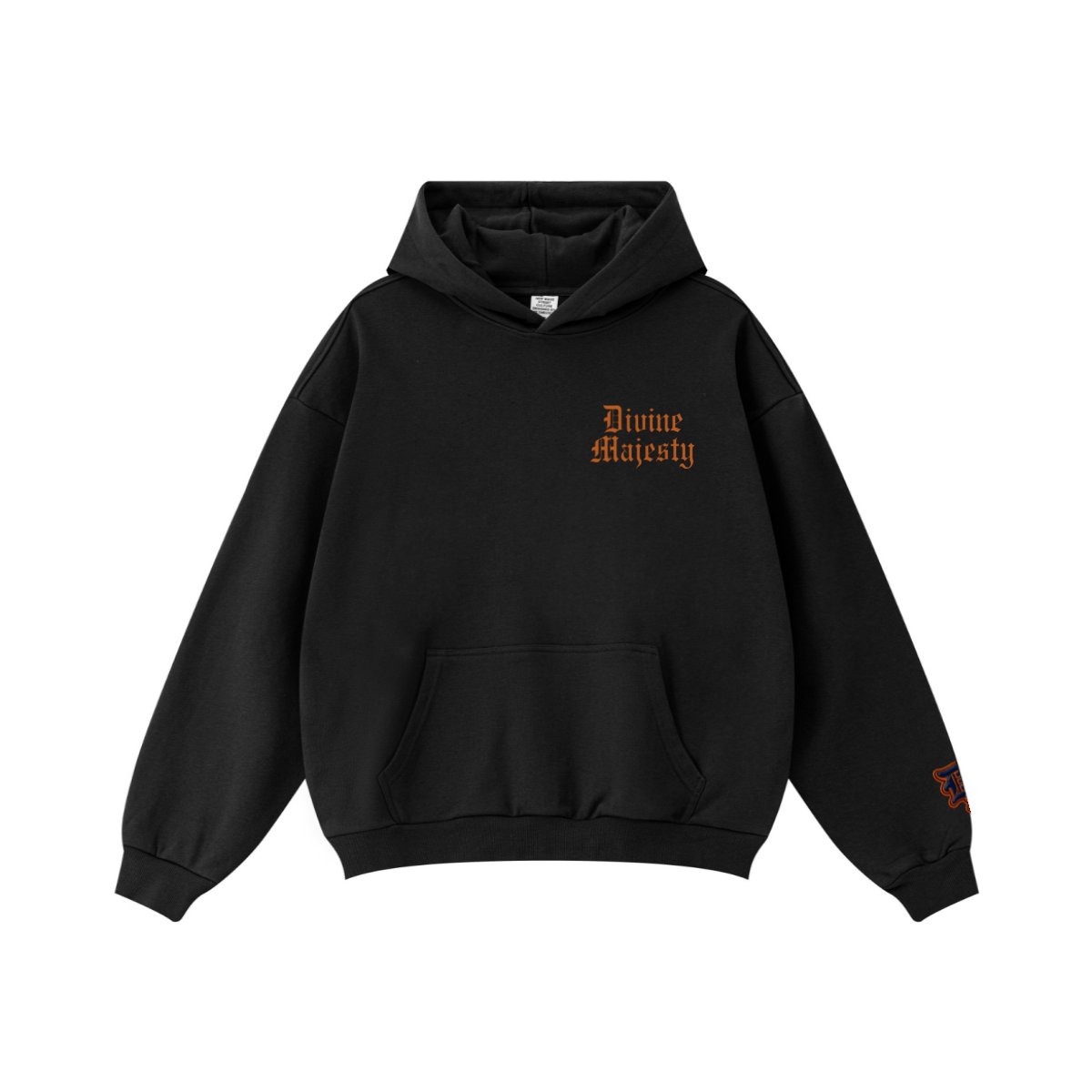 360GSM Unisex Fall&Winter Solid-Color Loopback Hoodie Black