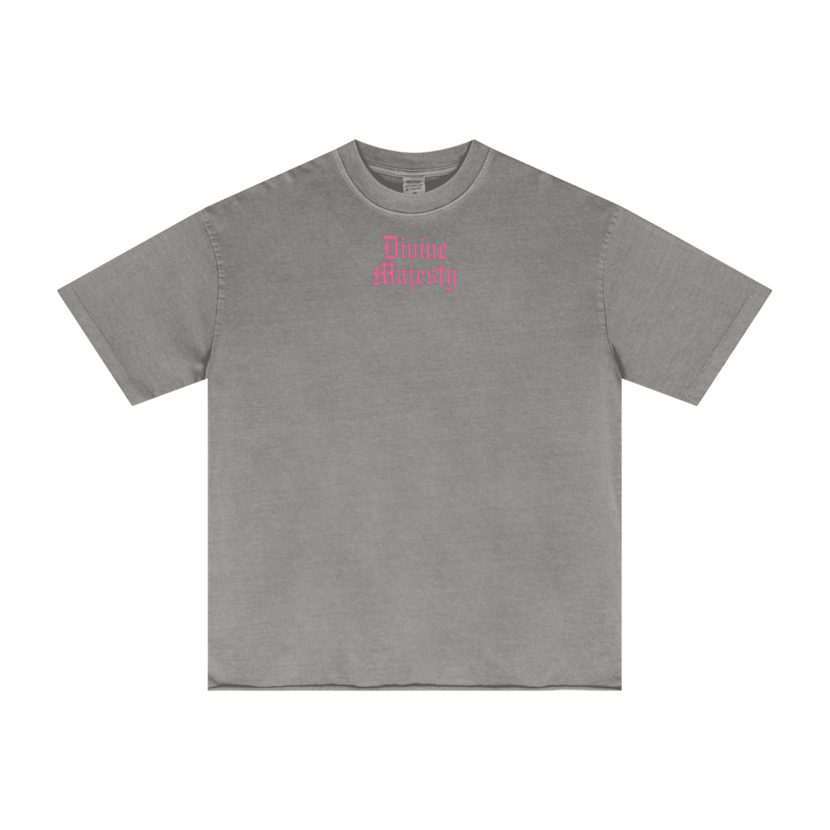 275GSM Women's Double-Yarn Raw-Edge Pigment-Wash T-Shirt Light grey