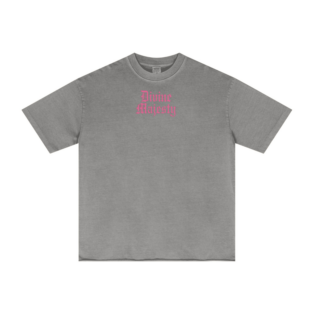 275GSM Women's Double-Yarn Raw-Edge Pigment-Wash T-Shirt Light grey