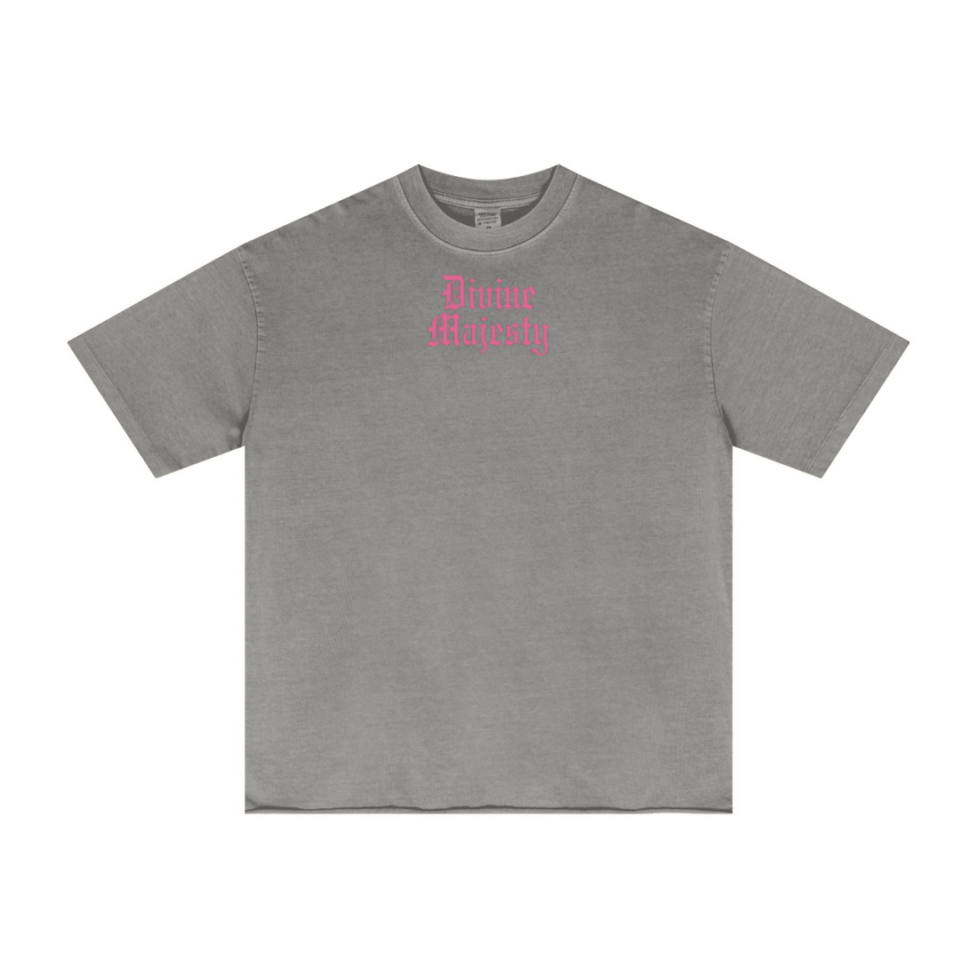 275GSM Women's Double-Yarn Raw-Edge Pigment-Wash T-Shirt Light grey