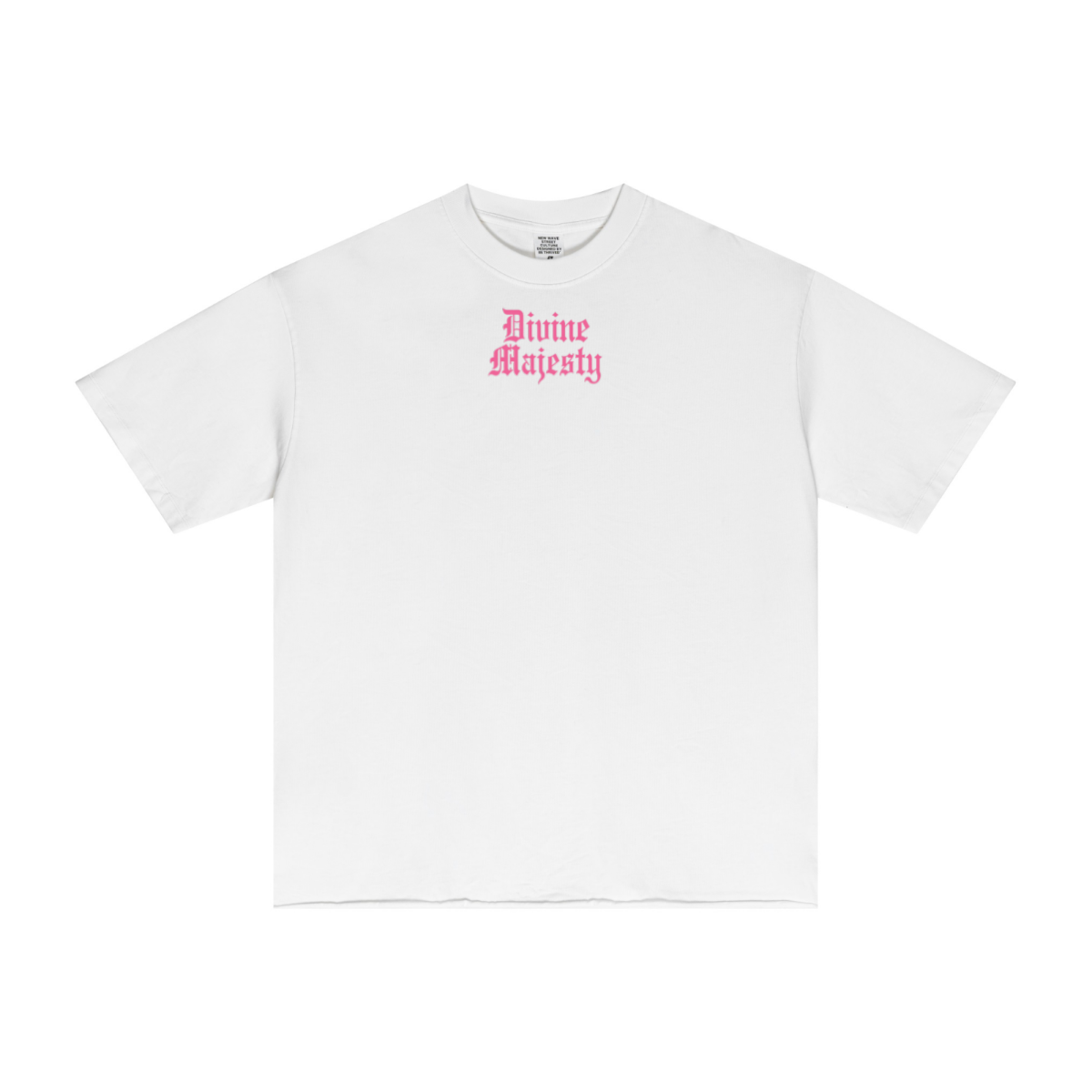 275GSM Women's Double-Yarn Raw-Edge Pigment-Wash T-Shirt White