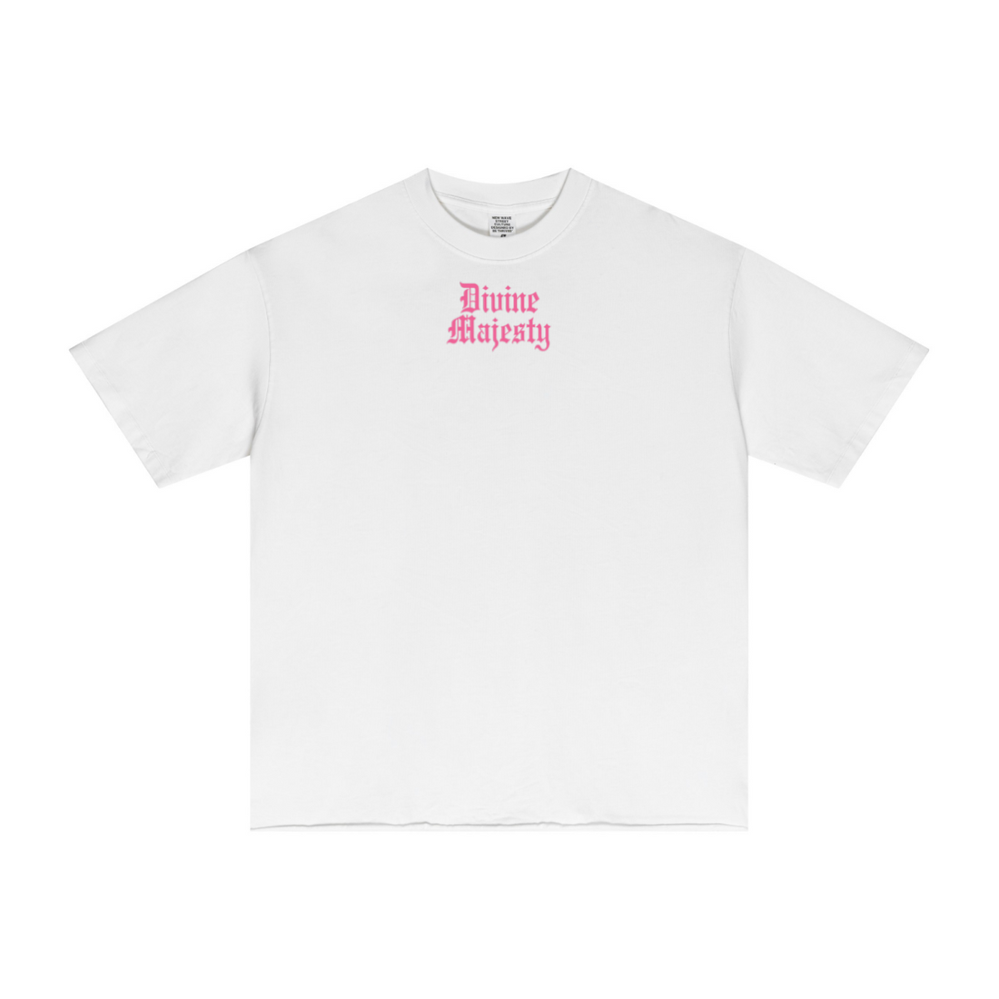 275GSM Women's Double-Yarn Raw-Edge Pigment-Wash T-Shirt White