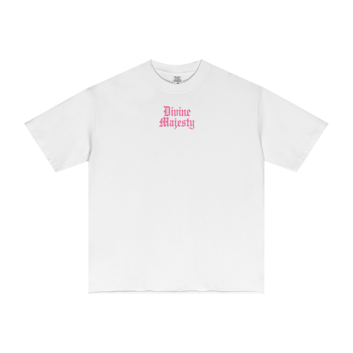 275GSM Women's Double-Yarn Raw-Edge Pigment-Wash T-Shirt White