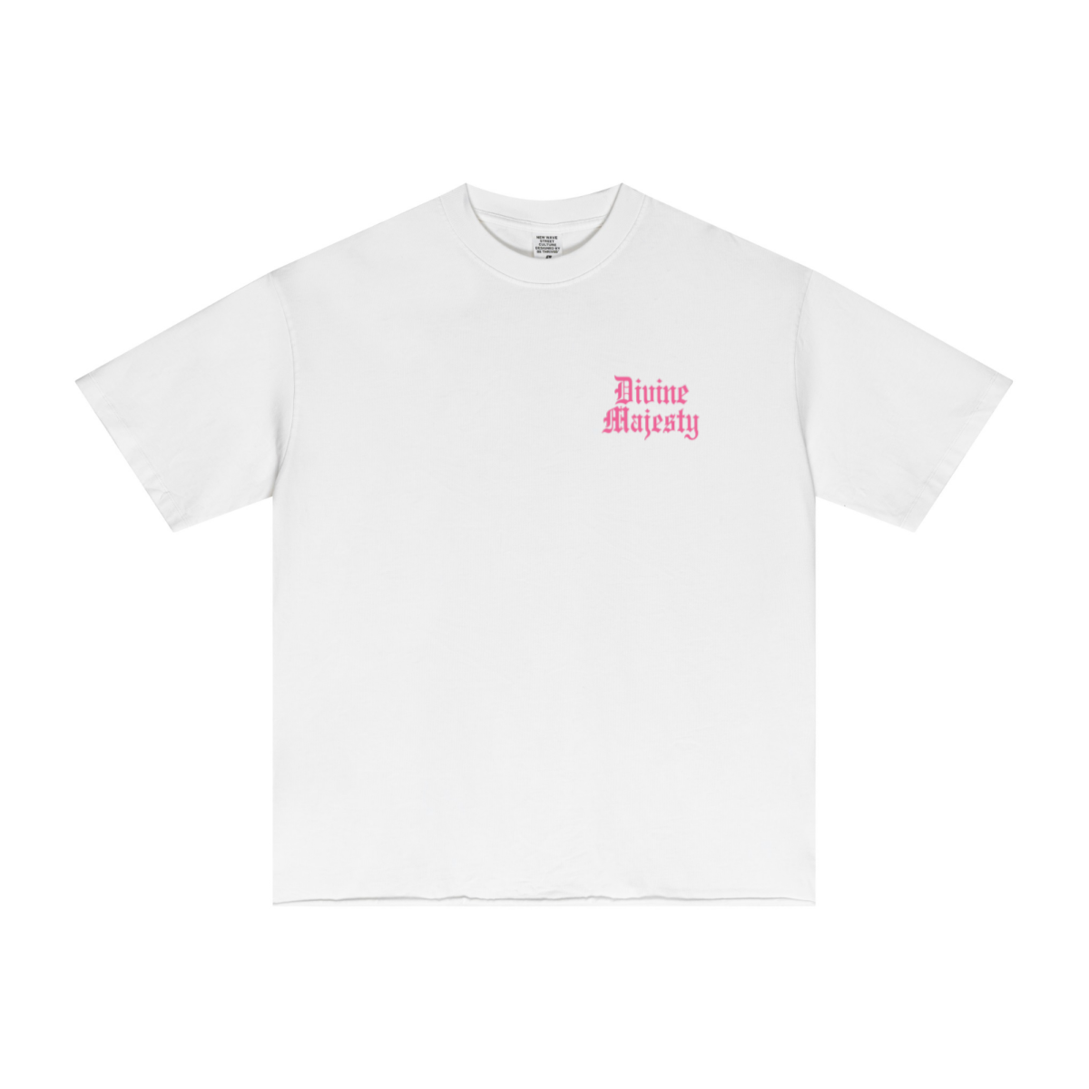 275GSM Women's Double-Yarn Raw-Edge Pigment-Wash T-Shirt White
