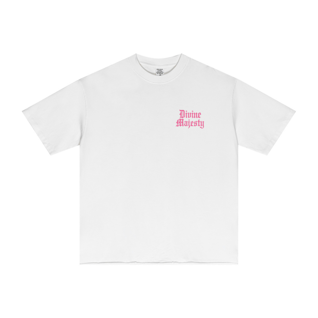 275GSM Women's Double-Yarn Raw-Edge Pigment-Wash T-Shirt White