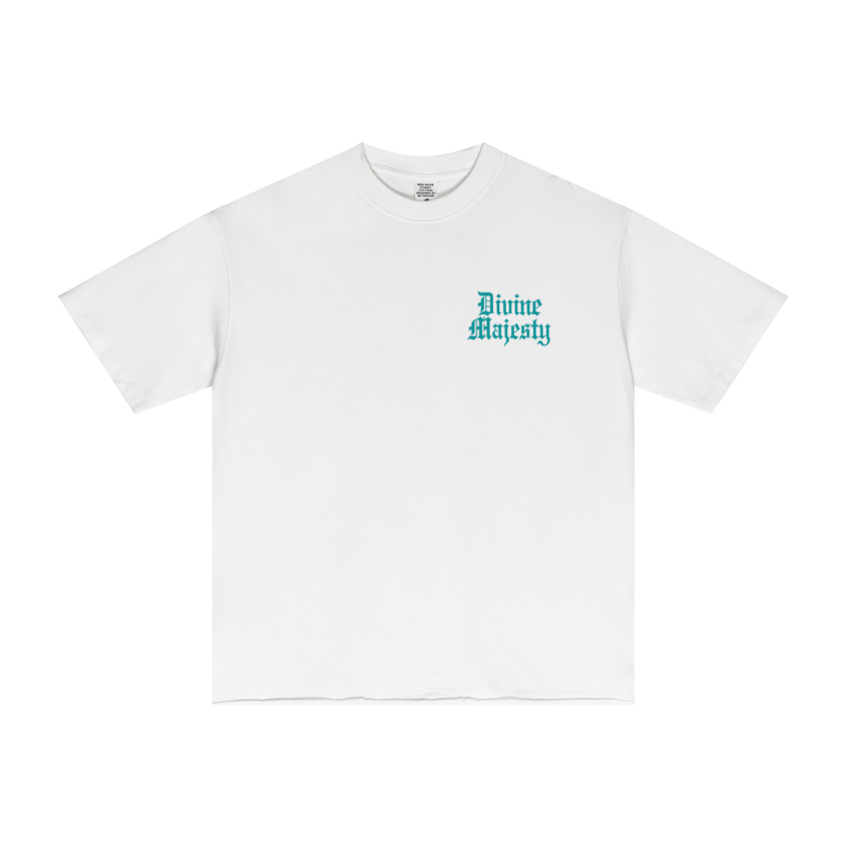 275GSM Women's Double-Yarn Raw-Edge Pigment-Wash T-Shirt White