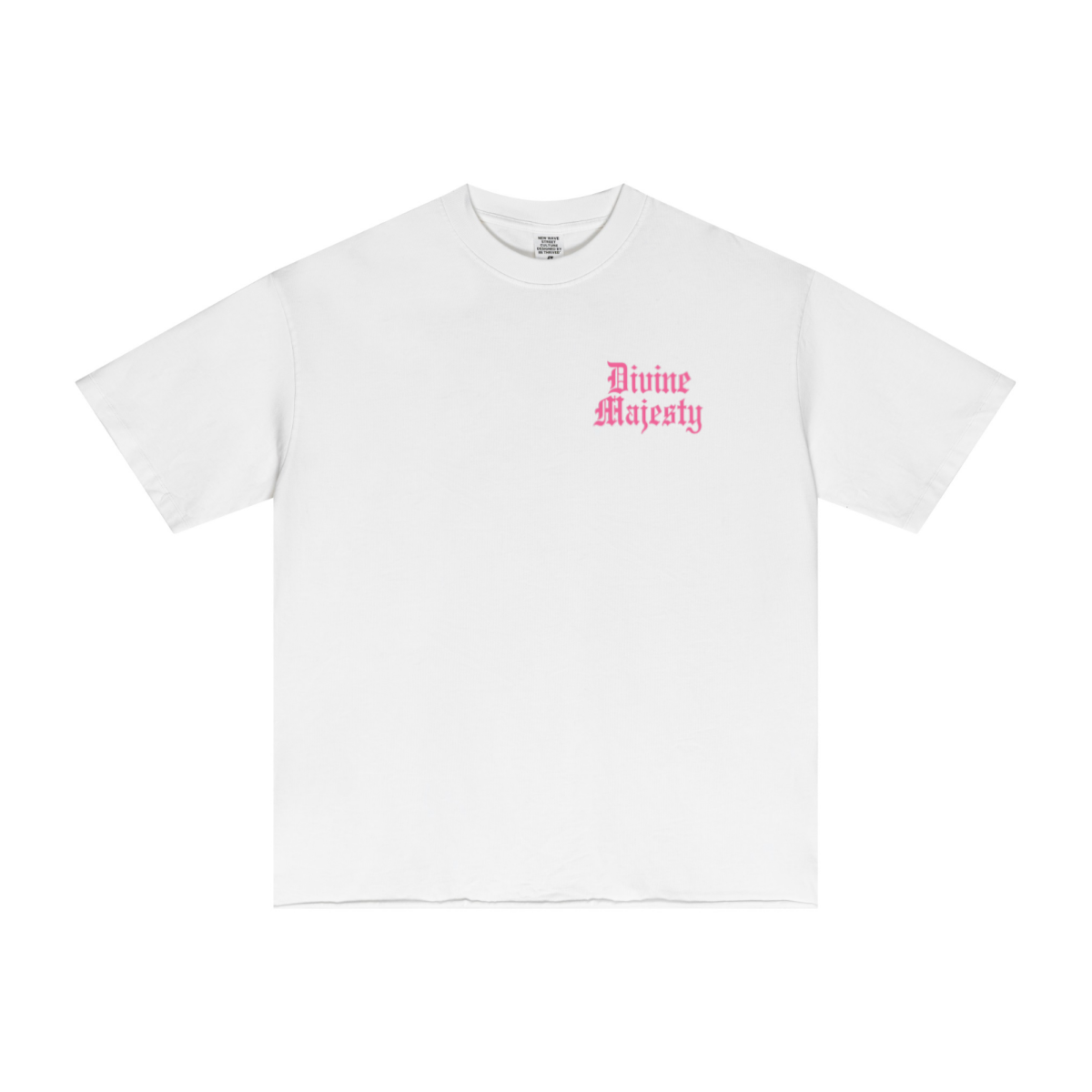 275GSM Women's Double-Yarn Raw-Edge Pigment-Wash T-Shirt White