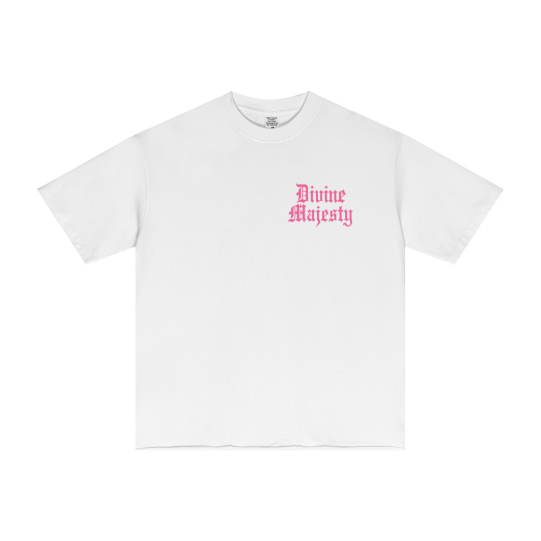 275GSM Women's Double-Yarn Raw-Edge Pigment-Wash T-Shirt White