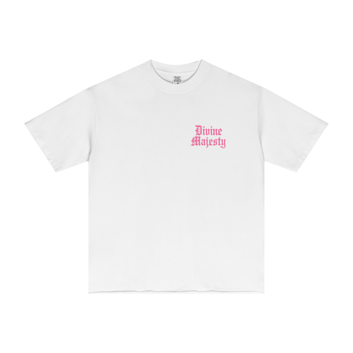275GSM Women's Double-Yarn Raw-Edge Pigment-Wash T-Shirt White
