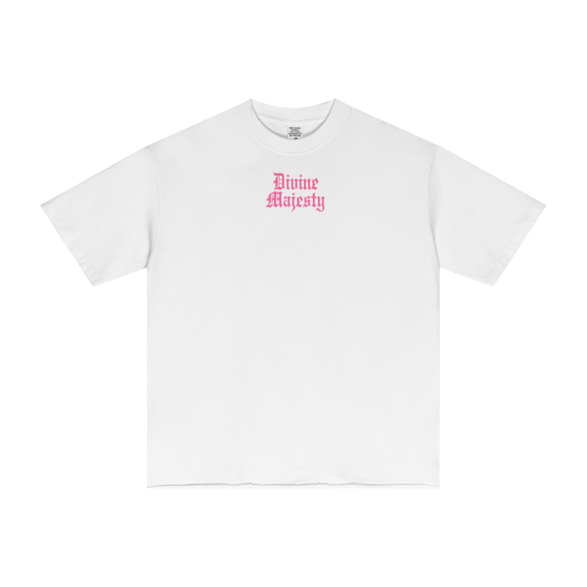 275GSM Women's Double-Yarn Raw-Edge Pigment-Wash T-Shirt White