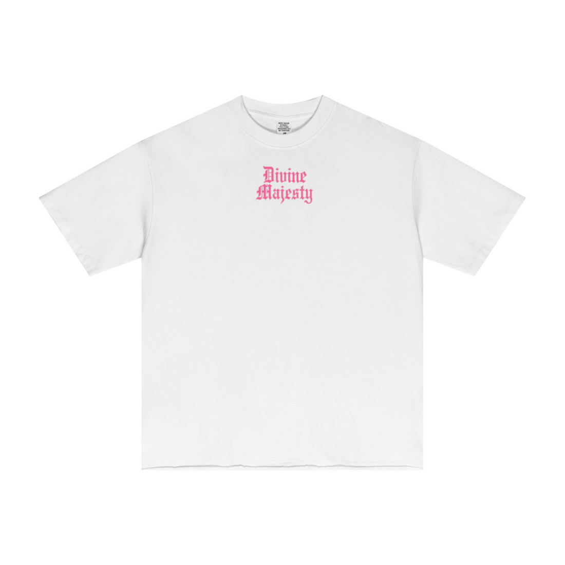 275GSM Women's Double-Yarn Raw-Edge Pigment-Wash T-Shirt White