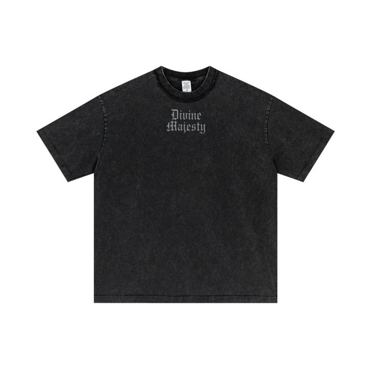 275GSM Unisex Double-Yarn 100% Cotton Plain-Wash T-shirt Snowflake Wash
