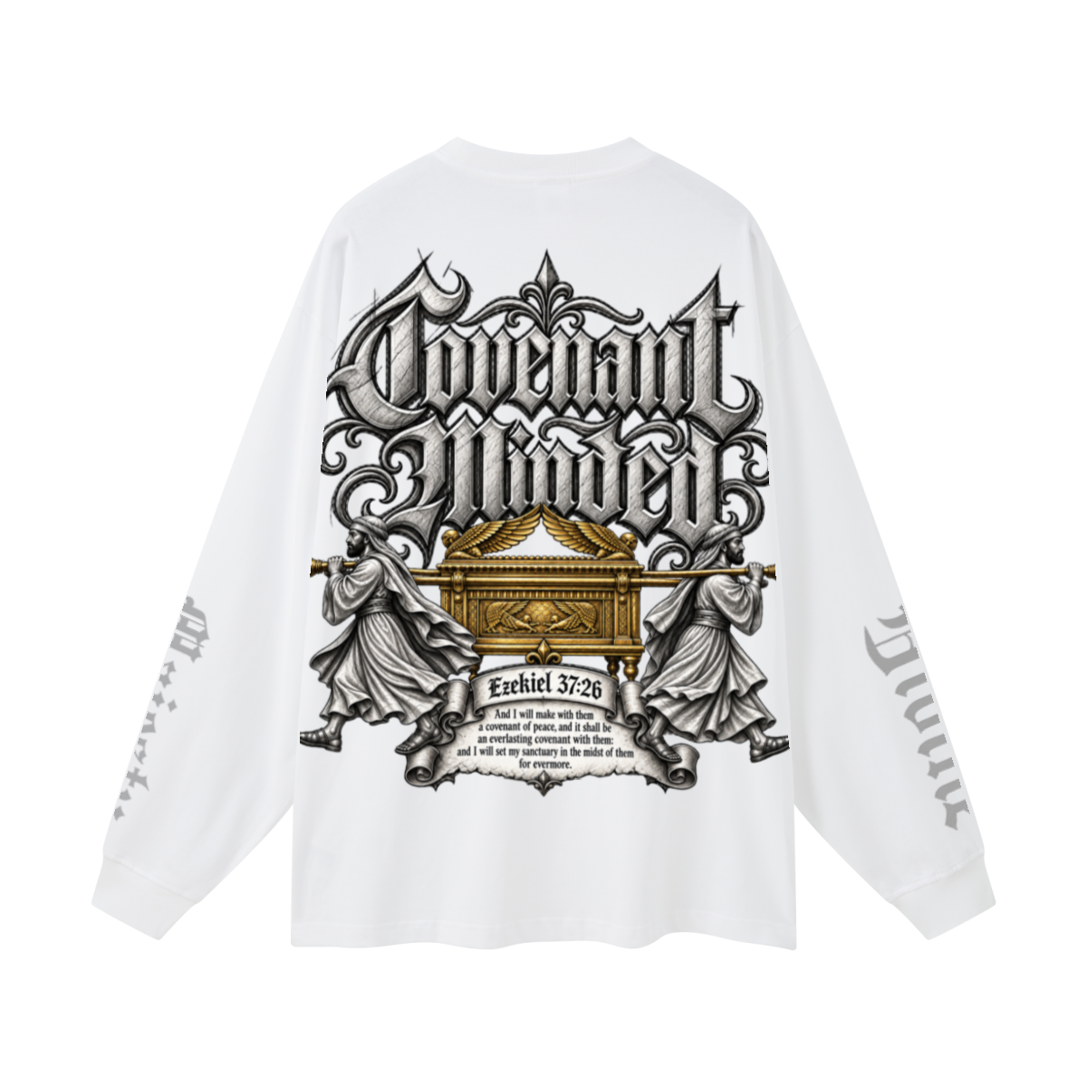 305GSM Unisex Premium Heavyweight Double-Yarn Plain Fabric Earth-Tone Basic Layering Long sleeve White