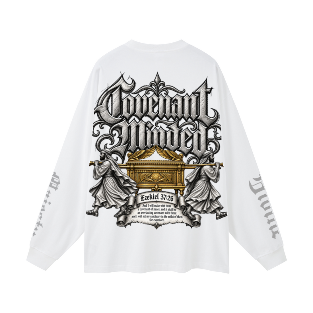305GSM Unisex Premium Heavyweight Double-Yarn Plain Fabric Earth-Tone Basic Layering Long sleeve White